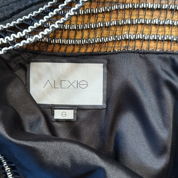 ALEXIS Rajani Black Sheer Details White Contrast Stitching Textured Mini Dress S - Picture 6 of 16